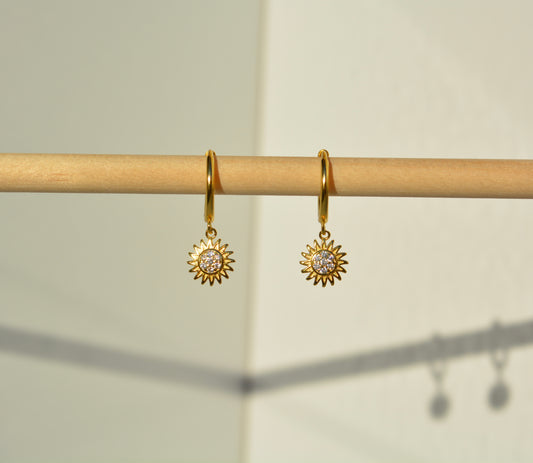 Gold Sun Earring